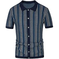 PJ PAUL JONES Retro Knitted Polo Shirt for Men 1950s Italian